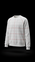 Paper white grid seam sweatshirt