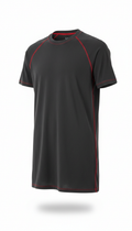 Soft alloy longline tee with red accent stitch